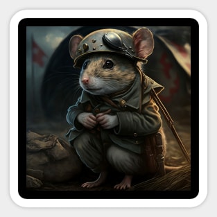 Sneaky Soldier, A Mouse's Secret War Tactics Sticker